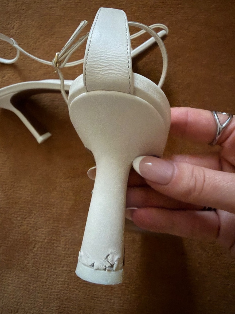 Neous White Ankle Strap Sandals - Picture 4 of 10